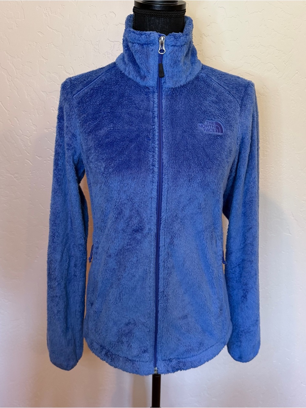 The North Face Women's Royal Blue Plush Full-Zip Teddy Jacket